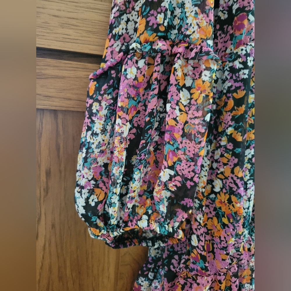 NWT Vince Camuto Black And Pink Floral Dress Size XL - Picture 8 of 14
